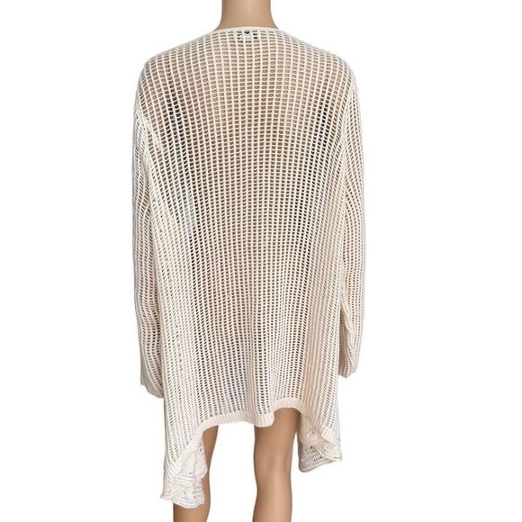 LUCKY BRAND beige cotton/wool blend Sausalito Drapey Wrap cardigan Size 2X - Picture 4 of 9